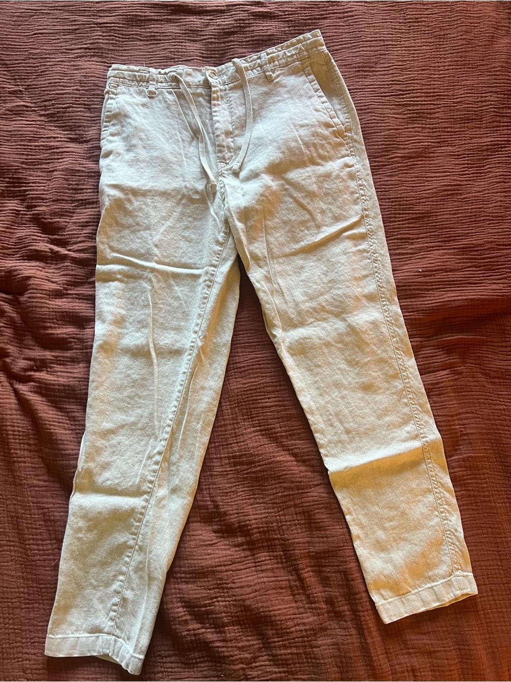 Zara Light Beige Men's Linen/Cotton Pants